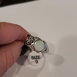 Fragrant jewels Panda Monium silver toned ring